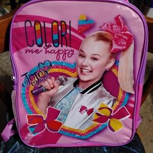 JoJo Siwa Pink Glitter Heart & Rainbow Bow Kids Backpack
